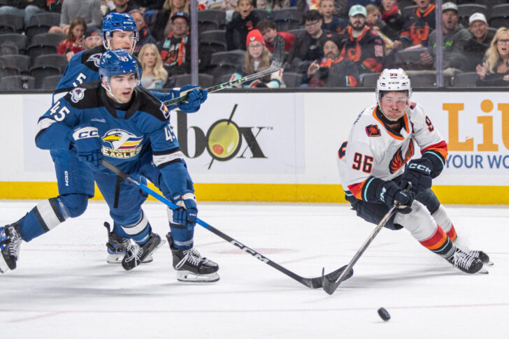 Alex Gagne in the shootout loss to Coachella Valley.