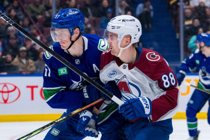 The Avalanche battle the Canucks.