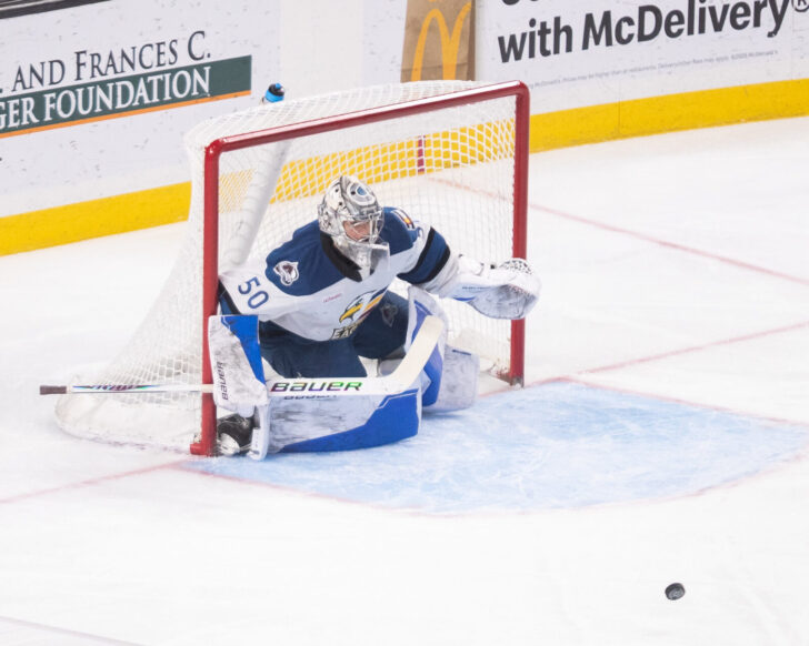 Trent Miner gets his fourth shutout of the postseason against Coachella Valley.