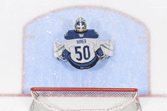 Trent Miner in net for the Eagles.